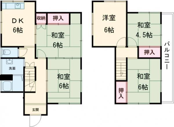 東北本線 栗橋駅 徒歩44分 2階建 築43年(5DK)の間取り写真