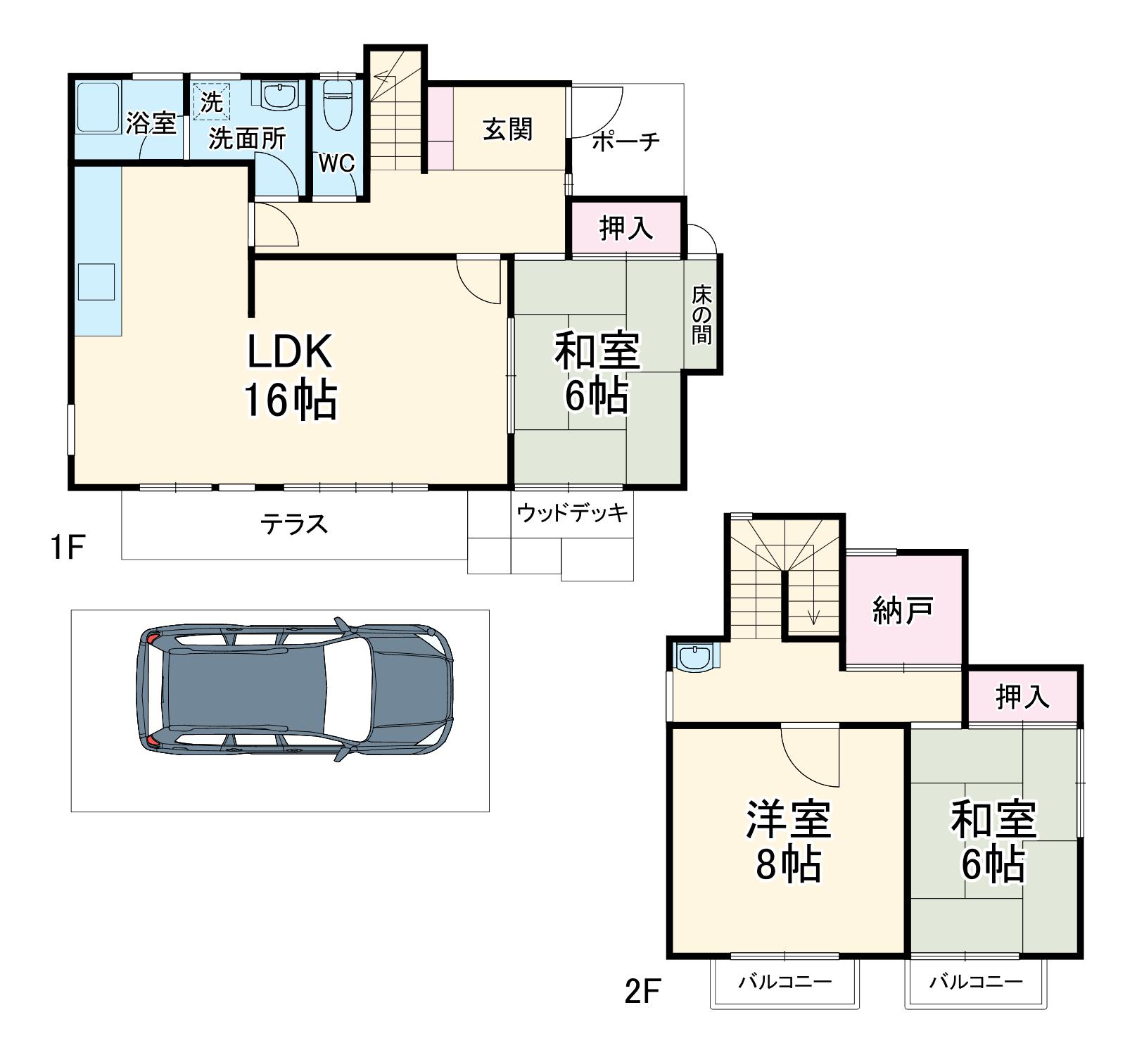 東武伊勢崎・大師線 新田駅(埼玉) 徒歩18分 2階建 築44年(3SLDK)の間取り写真