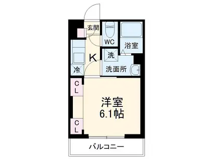 リブリ・SWEET PEA Ⅲ(1K/1階)の間取り写真