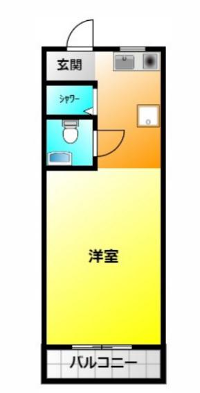 キャステルパル(1K/2階)の間取り写真