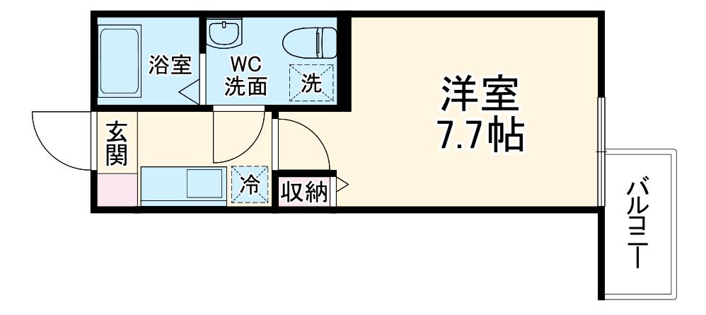 リヴィエール2(1K/2階)の間取り写真