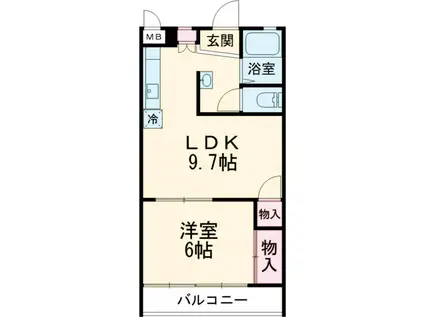 ニューハウジング黒須(1DK/1階)の間取り写真