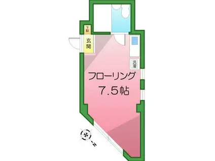 グリーンビル(ワンルーム/3階)の間取り写真