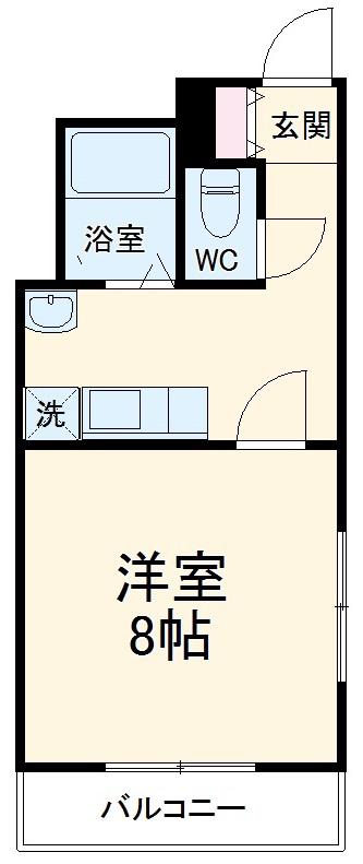 VILLA BONHEUR(1DK/4階)の間取り写真