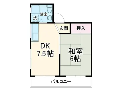 江ノ島シーサイドマンション(1DK/3階)の間取り写真