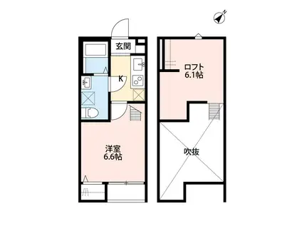 スプリングフォレスト参番館スプリングフォレストサンバンカン(1K/2階)の間取り写真