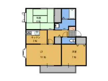 キャトルセゾンD棟(2LDK/1階)の間取り写真