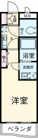 コスモなかね(1K/1階)の間取り写真