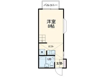 グランモア・ラ・メール B棟(1K/2階)の間取り写真