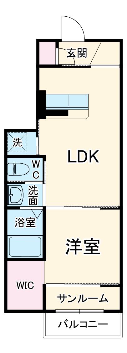 アビタシオン元町Ⅱ(1LDK/1階)の間取り写真