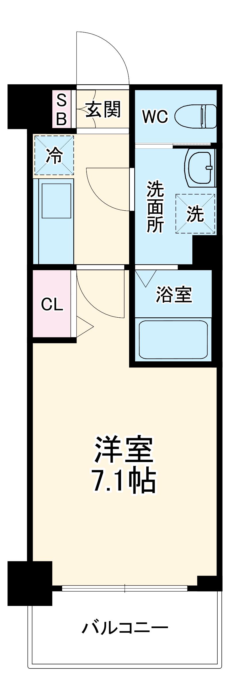 N-STAGE西船橋2(1K/3階)の間取り写真