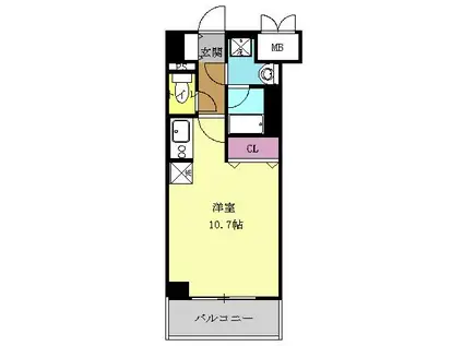 レジディア高岳(1K/7階)の間取り写真