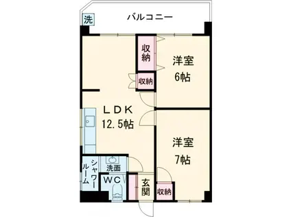 大田マンション(2LDK/4階)の間取り写真