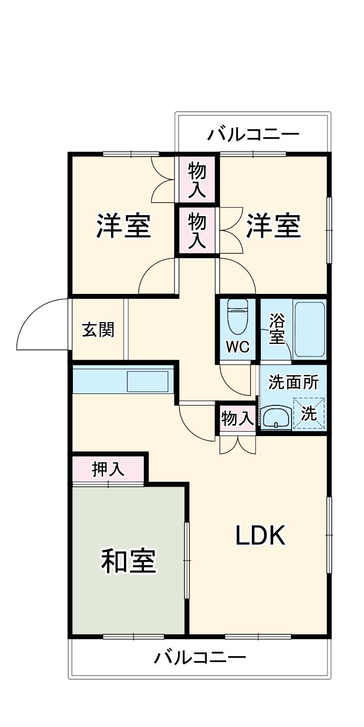 フィオーレ佐鳴台(3LDK/2階)の間取り写真