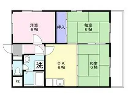 メゾンドール神谷(3DK/1階)の間取り写真