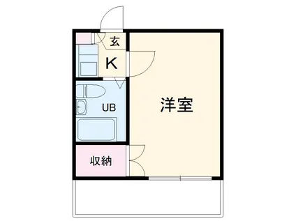 月会町レジデンス(1K/1階)の間取り写真