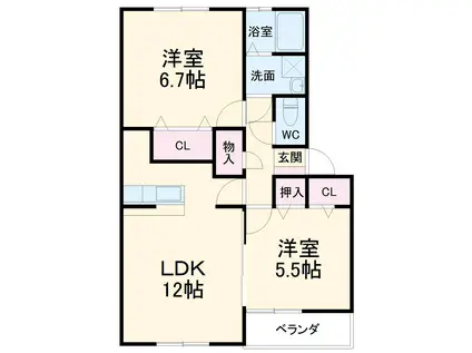 加藤ビルⅠ(2LDK/4階)の間取り写真