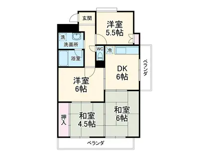 ガーデンハイツエクレール(4DK/1階)の間取り写真