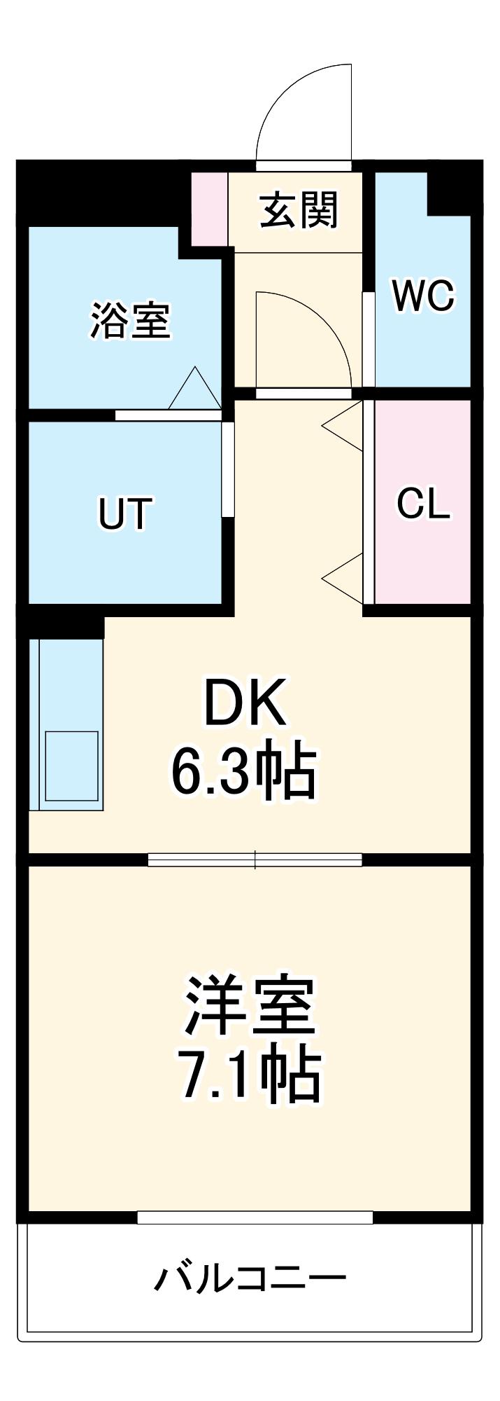 プリミエールK(1DK/2階)の間取り写真