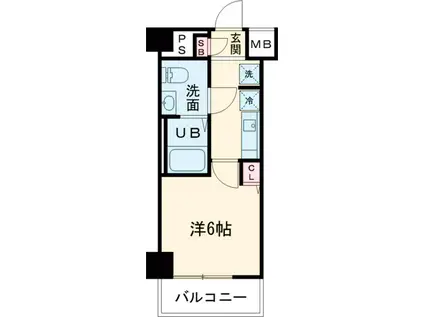 GENOVIAお花茶屋ⅡSKYGARDEN(1K/1階)の間取り写真