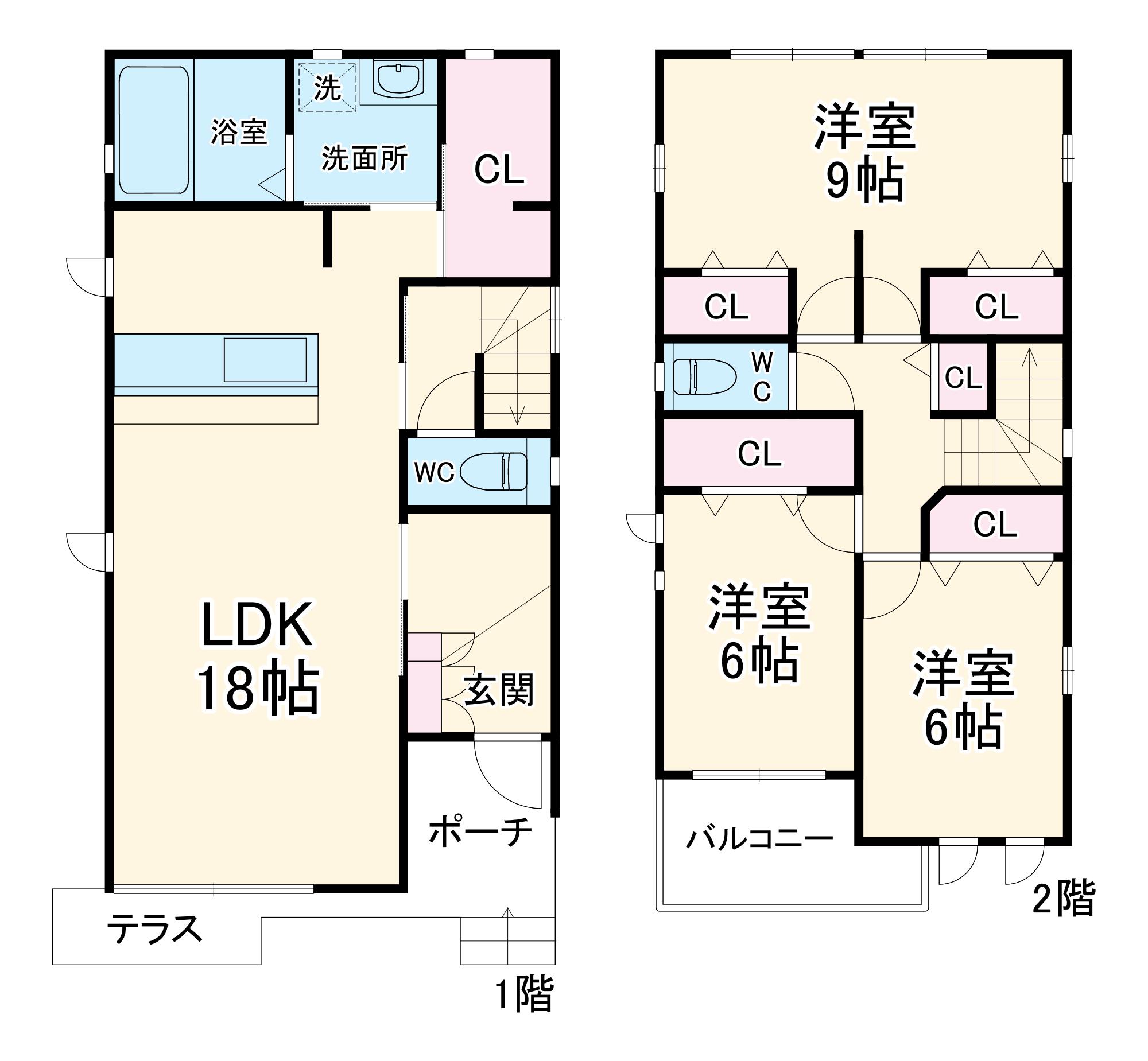 名古屋市鶴舞線 塩釜口駅 徒歩23分 2階建 築13年(3LDK)の間取り写真