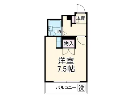 東川口エレガンスシティー(ワンルーム/1階)の間取り写真