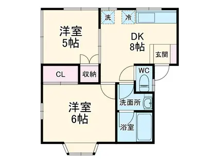 レジデンス勝田台(2DK/2階)の間取り写真