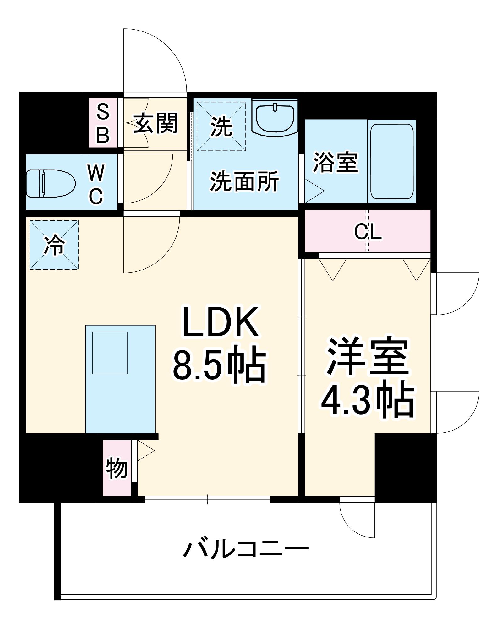 プレサンス名古屋ルーカス(1LDK/6階)の間取り写真