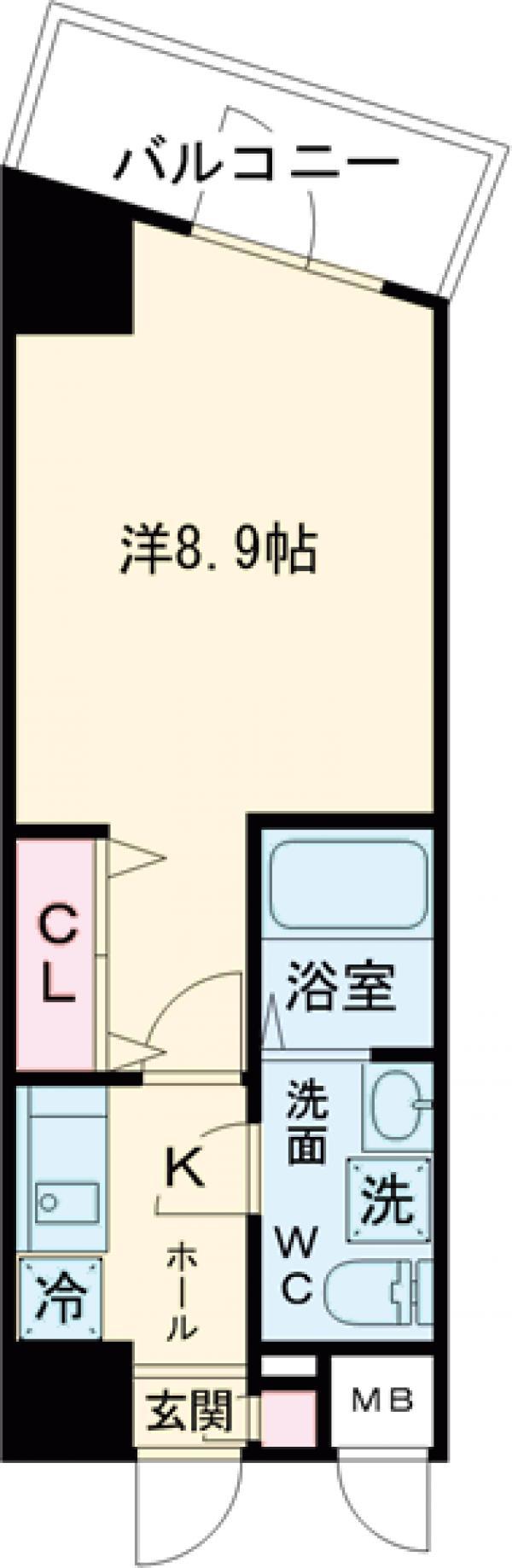 プレール・ドゥーク西新井Ⅱ(1K/2階)の間取り写真