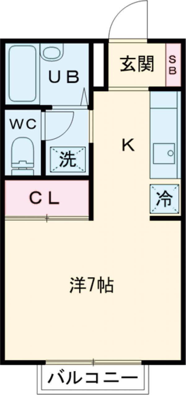 京王電鉄相模原線 京王堀之内駅 徒歩14分 2階建 築34年(1K/1階)の間取り写真