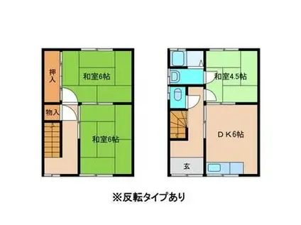 奥野テラス中(3DK)の間取り写真