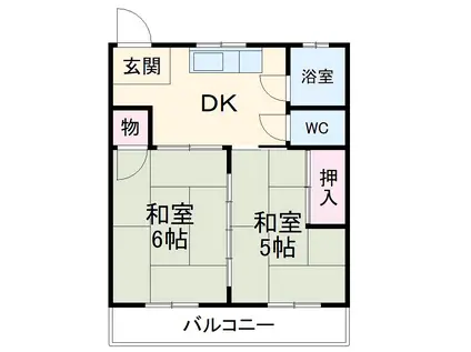 服部コーポ(2DK/3階)の間取り写真