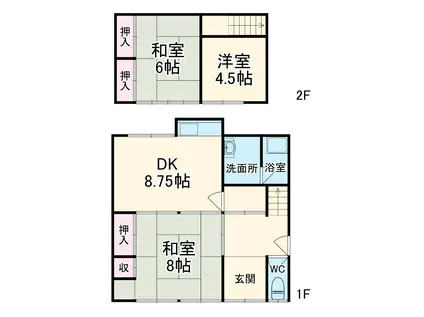 豊橋鉄道渥美線 南栄駅 徒歩29分 2階建 築40年(3DK)の間取り写真