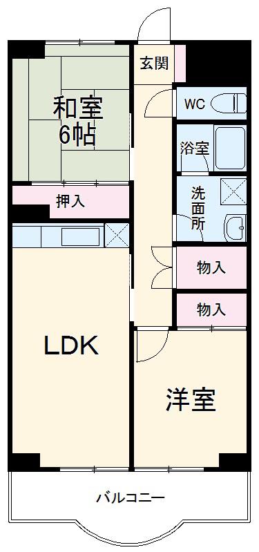 シラカワパレス(2LDK/9階)の間取り写真