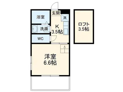 シャトーセルリアンMORIYAMA(1K/2階)の間取り写真