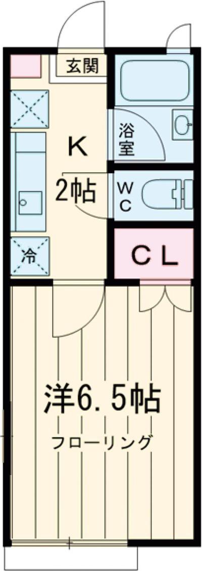 ベルエイト北綾瀬Ⅱ(1K/1階)の間取り写真