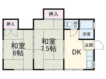 コーポ常盤(2DK/2階)の間取り写真