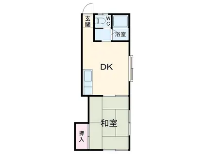 かんぜ東(1DK/1階)の間取り写真