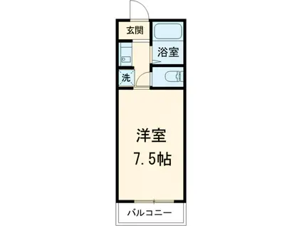 東海道本線 尾張一宮駅 徒歩14分 5階建 築37年(1K/5階)の間取り写真