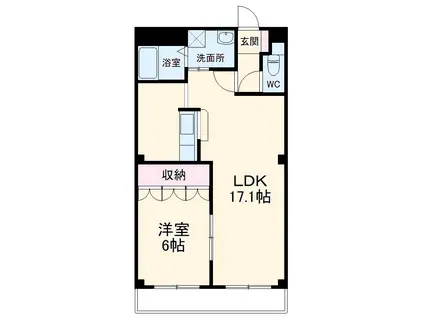 プロスペルB(1LDK/1階)の間取り写真