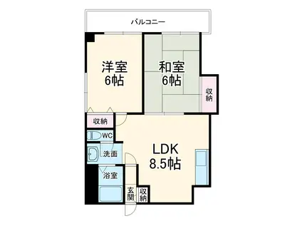 エドケンベルトピア豊中Ⅰ(2LDK/3階)の間取り写真