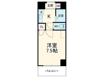 ハウスメイト2(1K/2階)の間取り写真