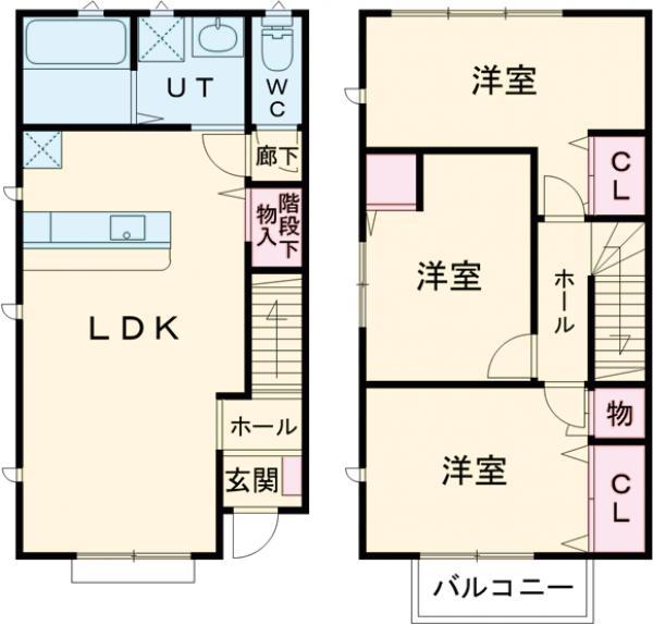 CASA MEMBRILLO Ⅱ(3LDK/1階)の間取り写真