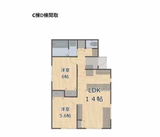 両毛線 新前橋駅 徒歩22分 1階建 築2年(2LDK)の間取り写真