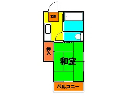 桜荘(1K/2階)の間取り写真