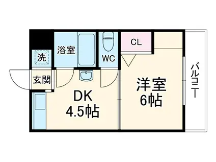 西浦マンション(1DK/3階)の間取り写真