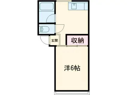 サンワード八王子(1DK/1階)の間取り写真