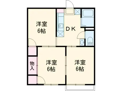 アップルハイツ(3DK/2階)の間取り写真
