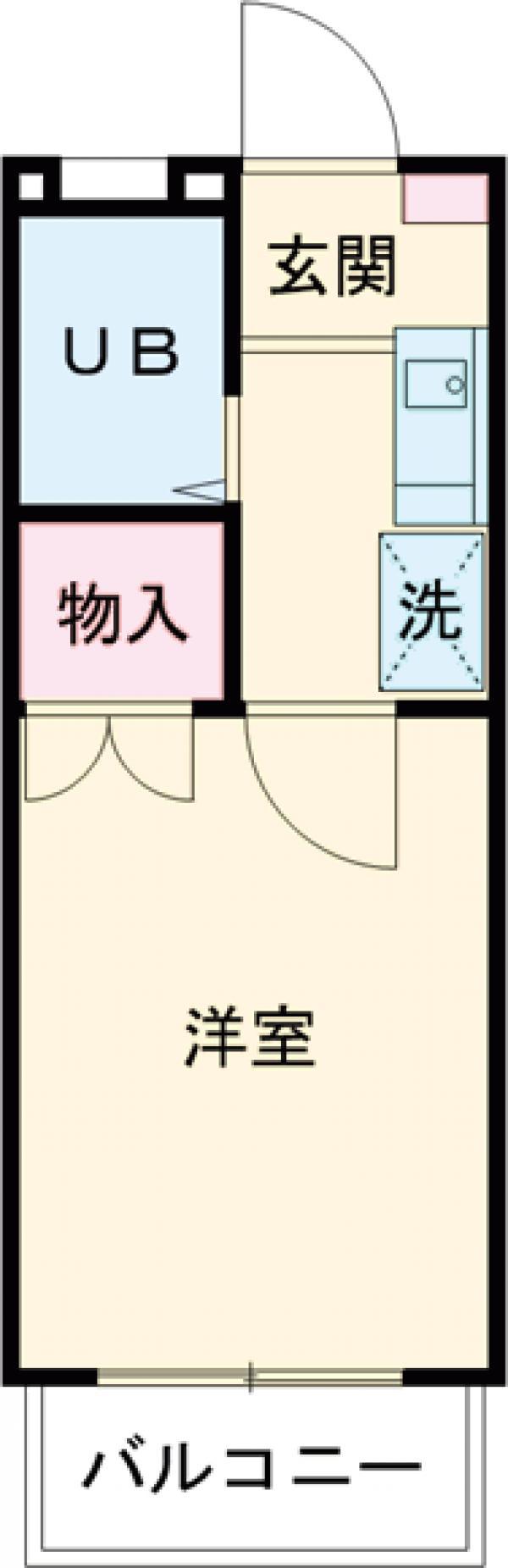 レオパレス用賀(1K/2階)の間取り写真