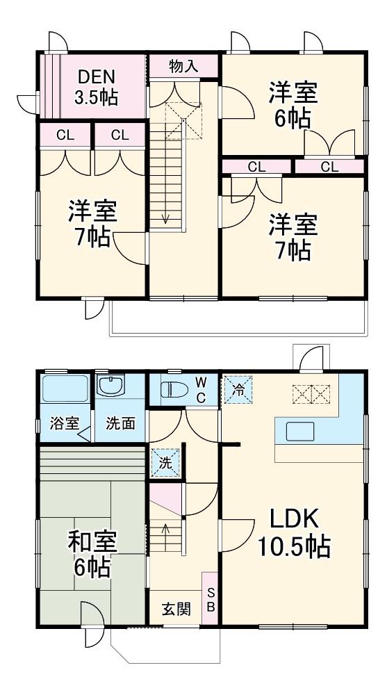 相模鉄道本線 三ツ境駅 徒歩13分 2階建 築39年(4LDK)の間取り写真
